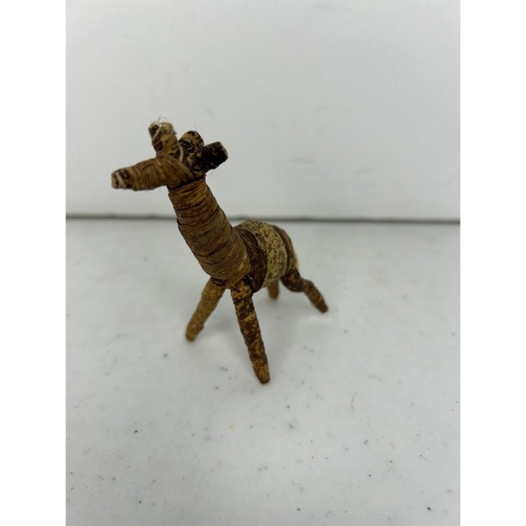 Other - Handcrafted Woven Reed Giraffe Folk Art Ornament Sculpture